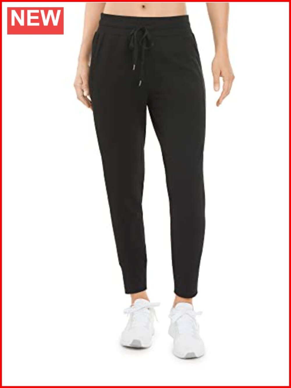 Soft Touch Jogger Sweatpants Mid Rise Slim Fit Drawstring Pockets